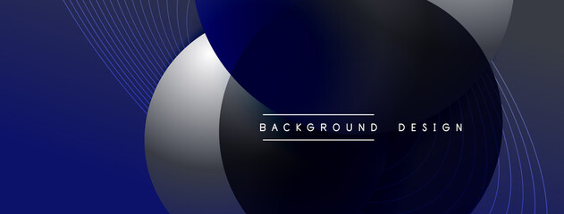 Gradient circles with shadows. Vector techno abstract background. Modern overlapping forms wallpaper background, design template