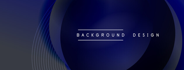 Gradient circles with shadows. Vector techno abstract background. Modern overlapping forms wallpaper background, design template