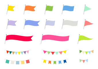 フラッグ　ガーランド　フラットデザイン　フレームセット