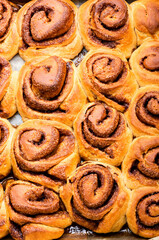 Cinnabons,bun with cinnamon,close up