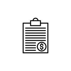 Money clipboard icon illustration line style