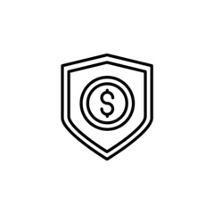 Money security icon illustration line style
