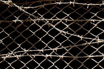 link fence with wire in prison