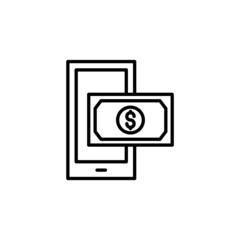 Mobile money icon illustration line style
