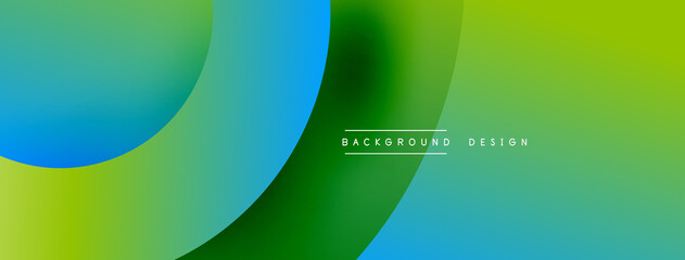 Obraz premium Abstract overlapping lines and circles geometric background with gradient colors