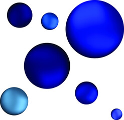 Blue balls tone balls on a white background, vector illustration.