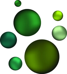 Green balls tone balls on a white background, vector illustration.