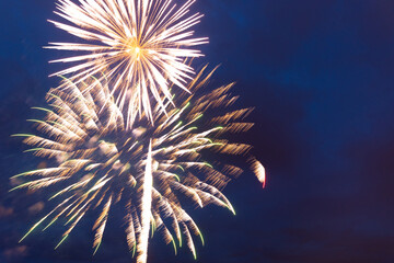 Fireworks in the night sky. Independence Day, 4th of July, Fourth of July or New Year