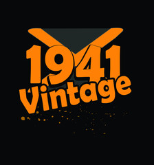 1941 vintage vector t-shirt design - obrazy, fototapety, plakaty