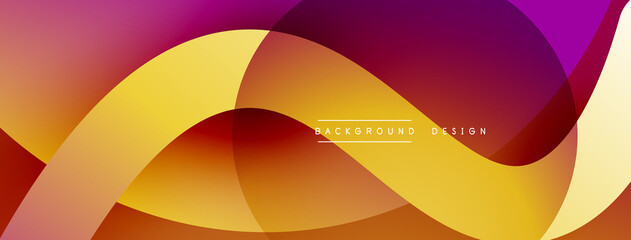Abstract overlapping lines and circles geometric background with gradient colors