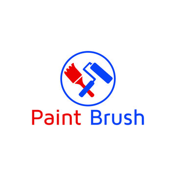Roller paint brush logo template