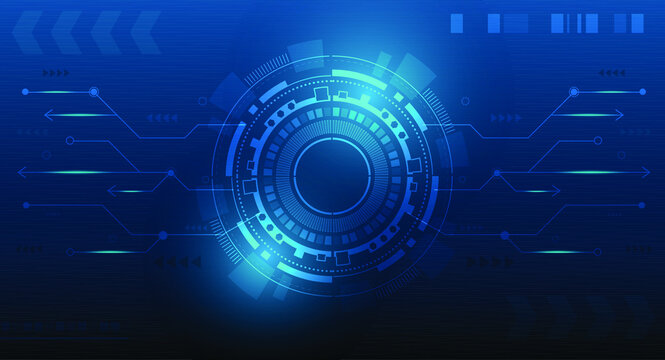 abstract technology background with circuit and technology working.Blue technology background design.