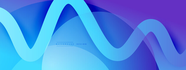 Abstract gradient background with wave line with shadow effect. Geometric composition. 3D shadow effects and fluid gradients