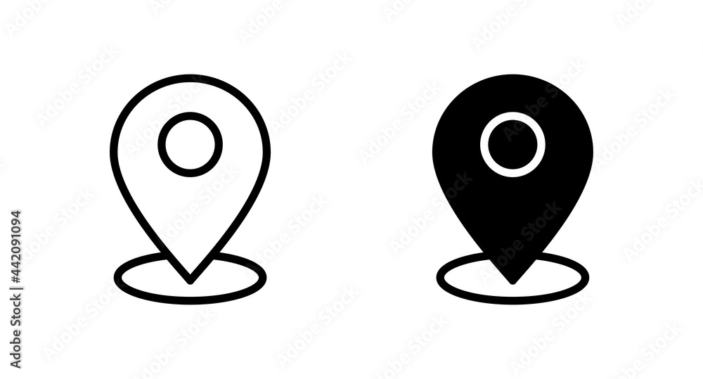 Poster pin map icon vector for web, computer and mobile app