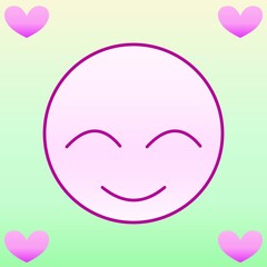 Obraz premium Love face in pink with heart 01