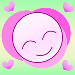 Love face in pink with heart 04