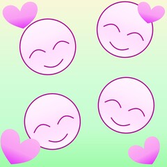 Love face in pink with heart 06