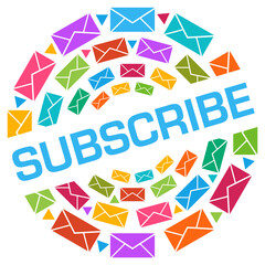 Subscribe Envelope Colorful Circular Badge Style 