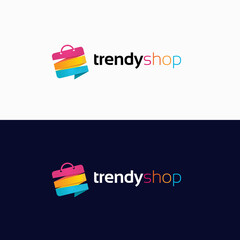 Shopping bag logo design template

