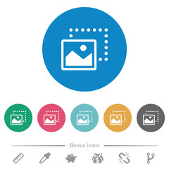 Drag image to bottom left flat round icons