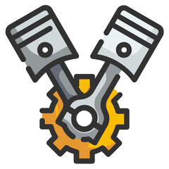piston line icon
