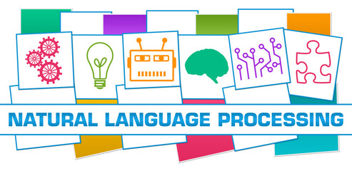 Natural Language Processing Colorful Technology Symbols Squares Grid 