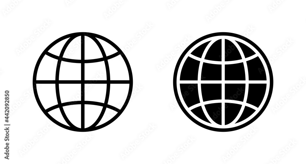 Poster globe icon, browser icon vector for web, computer and mobile app