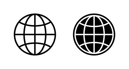 globe icon, browser icon vector for web, computer and mobile app