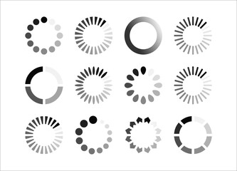 Loading icon. Loading bar progress, upload and download process, waiting progress, buffer loader. Vector illustration.