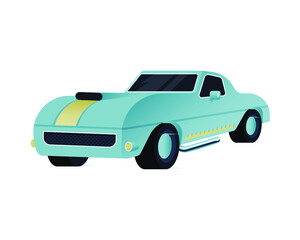 Sport Car. Modern Flat Vector Illustration. Colorful Cartoon Style Automobile. Social Media Template.