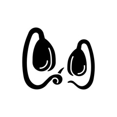 Soy sprouts black glyph icon. Culinary ingredient growing. Healthy micro greens. Vegetarian meals preparing. Natural soy beans. Silhouette symbol on white space. Vector isolated illustration