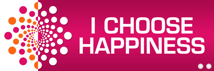 I Choose Happiness Pink Orange Dots Circular Left Text 