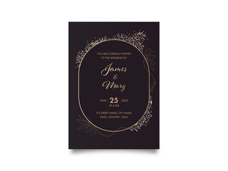 Wedding stationery set. One page invitation card. 