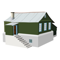 House, cottage, villa. Vector image on a white background.