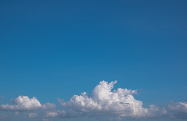 beautiful blue sky with a mixture of white clouds in the afternoon