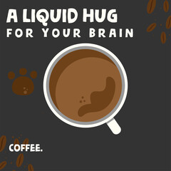 Coffee mug , coffee cup, quote, paw