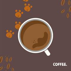 Coffee mug , coffee cup, quote, paw