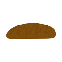 Brown chocolate bread and pastry. Baking and cafe element cookies. Bakery vector illustration.