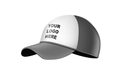 Black and White cap on isolated white background.