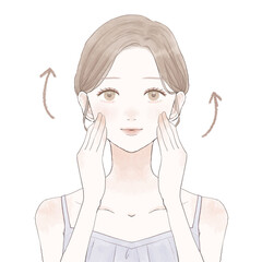 肌にハリがある女性　スキンケアのイメージ