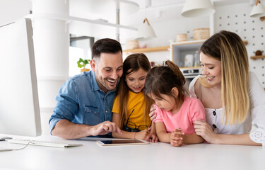 Education family online school technology lockdown concept