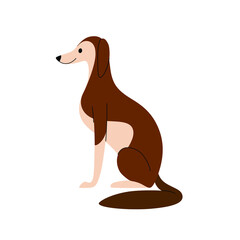 Greyhound. Cute dog character. Vector illustration in cartoon style for poster, postcard.
