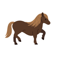 Cartoon pony - cute character for children. Vector illustration in cartoon style.