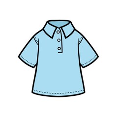 Naklejka premium T-shirt short sleeve collar for girl color variation for coloring page isolated on white background