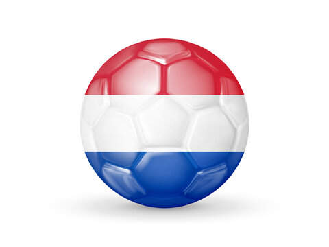 3D soccer ball with the Netherlands national flag. Netherlands national football team concept