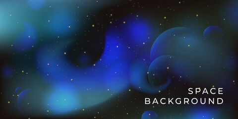 Abstract background color gradient with milky way. Blue gradient with neon light. Bg texture for poster cover design.	