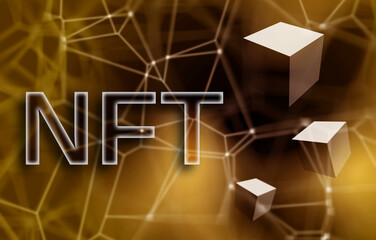 NFT or Non Fungible Tokens concept illustration