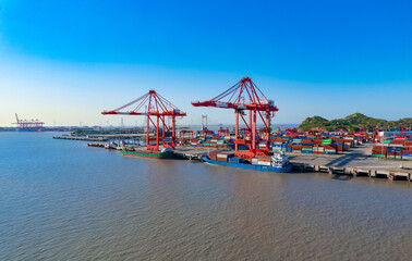 Yangshan deep water port, Zhoushan City, Zhejiang Province, China