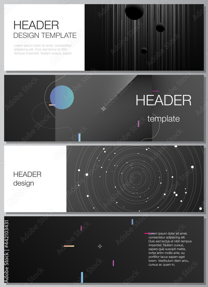 Poster vector layout of headers, banner design templates for website footer design, horizontal flyer, websi