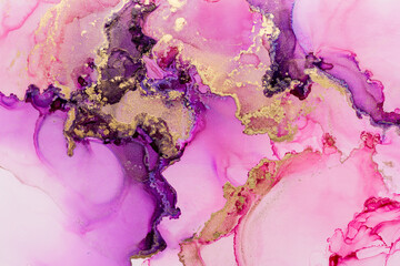 Modern hand painted artwork of abstract transparent alcohol ink background. Art for design